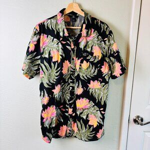 Volcom Black Tropical Floral Button-Down Shirt Men’s XL